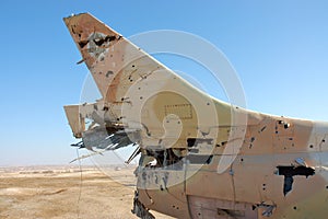 Destroyed military aircraft.