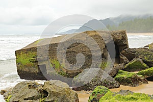 Destroyed military fortress from World War II in Aceh