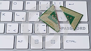 Destroyed modern processor with critical security flaw