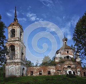 Destroyed old church, Ivanovo region,  Russia