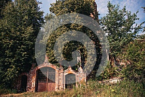 The destroyed Orthodox church, the village of Stupino, Nizhny Novgorod province, Russia.