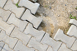 Destroyed Paving of the Sidewalk