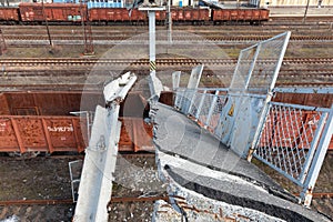 A destroyed railway station in Lyman