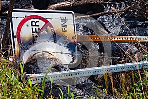 Destroyed sign photo