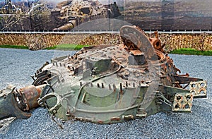 Destroyed tank turret