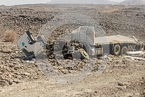 Destroyed truck in Afar region, Ethiop