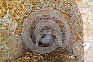 Destroyed tunnel. Fort Tarakaniv. Ukraine