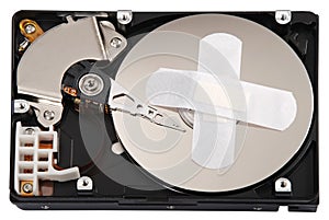 Destroying data from hard disk - conceptual photo.