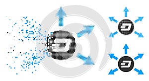 Destructed Dot Halftone Dash Coin Payout Arrows Icon