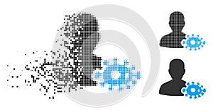 Destructed Dotted Halftone Bacteriologist Icon photo