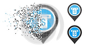 Destructed Pixelated Halftone ATM Terminal Pointer Icon