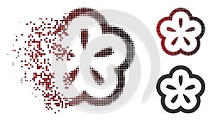 Destructed Pixelated Halftone Flower Icon