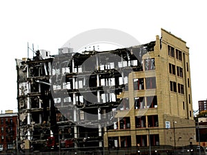 Destruction of a big building.