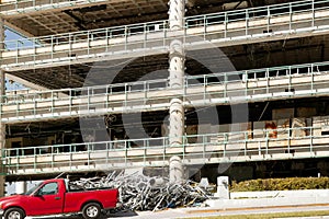 Destruction of a commercial building by hurricane