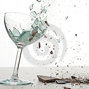 Destruction effect isolated on white background