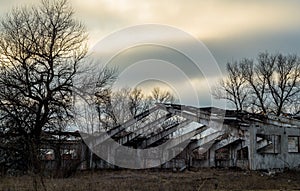 Destruction of the old abandoned building