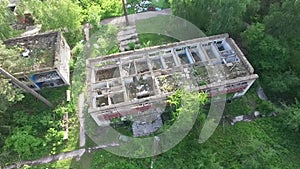 The destruction of the remnants of communism drone image.