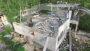 The destruction of the remnants of communism drone image.