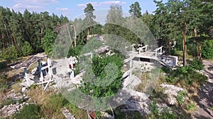 The destruction of the remnants of communism drone image.