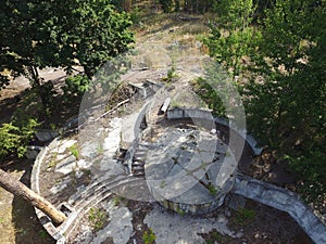 The destruction of the remnants of communism drone image.