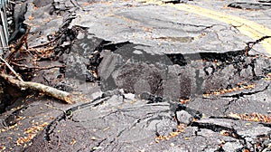 Destruction Of Road Falling Apart