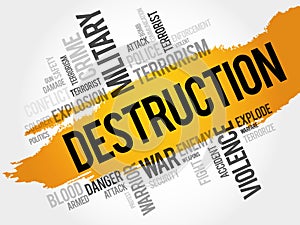 DESTRUCTION word cloud