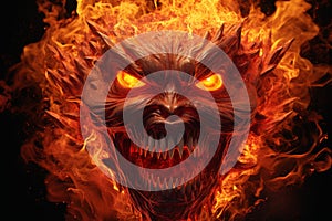 Destructive Fire monster. Generate Ai photo