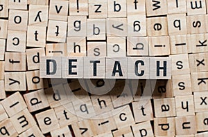 DETACH word written on building blocks concept