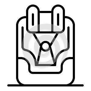 Detachable child car seat icon, outline style