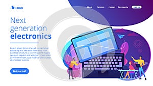 Detachable device technology concept landing page.