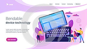 Detachable device technology concept landing page.