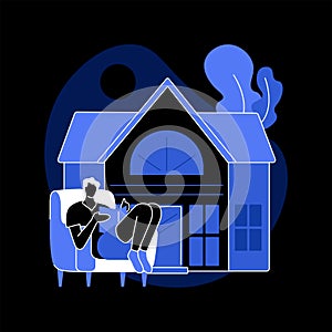 Detached house abstract concept vector illustration.