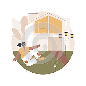Detached house abstract concept vector illustration.