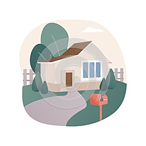 Detached house abstract concept vector illustration.