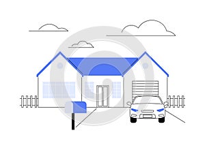 Detached house abstract concept vector illustration.