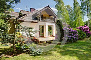 Detached house and beauty garden photo