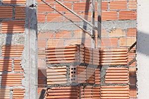 Detached house of brick in massive construction