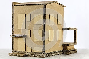 Detached house, cardboard model