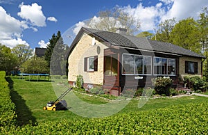 Detached house with garden photo
