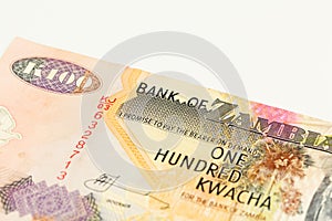 Detail of a 100 zambia kwacha bank note