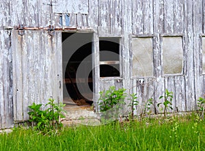 Detail of Abandoned Old Weathered Barn