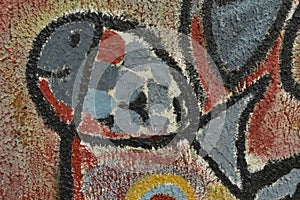 Detail of abstract artwork painted on mural or graffiti photo