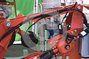 Detail of an agricultural machine close up