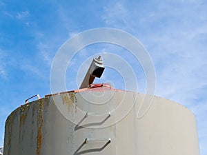 Detail of agriculture metal fodder fermenting silo