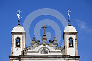 Detail of Aleijadinho Baroque architecture from Bom Jesus de Matosinhos Church, in the city of Congonhas, state of Minas Gerais,