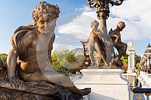 Detail of the Alexandre III bridge in Paris