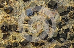 Detail of almandine crystals