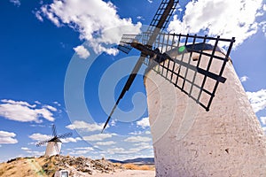 Detail of the altarpiece of the windmills of Consuegra, in the places of the rue of Cervantes