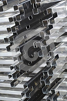 Detail of aluminium profiles photo