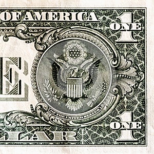 US one dollar bill. Great seal.